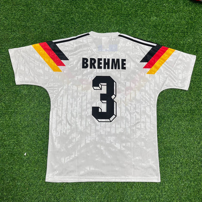 Germany World Cup 1990 Andreas Brehme Deutschland Retro Football Jersey - Deutschland Retro- WM 1990
