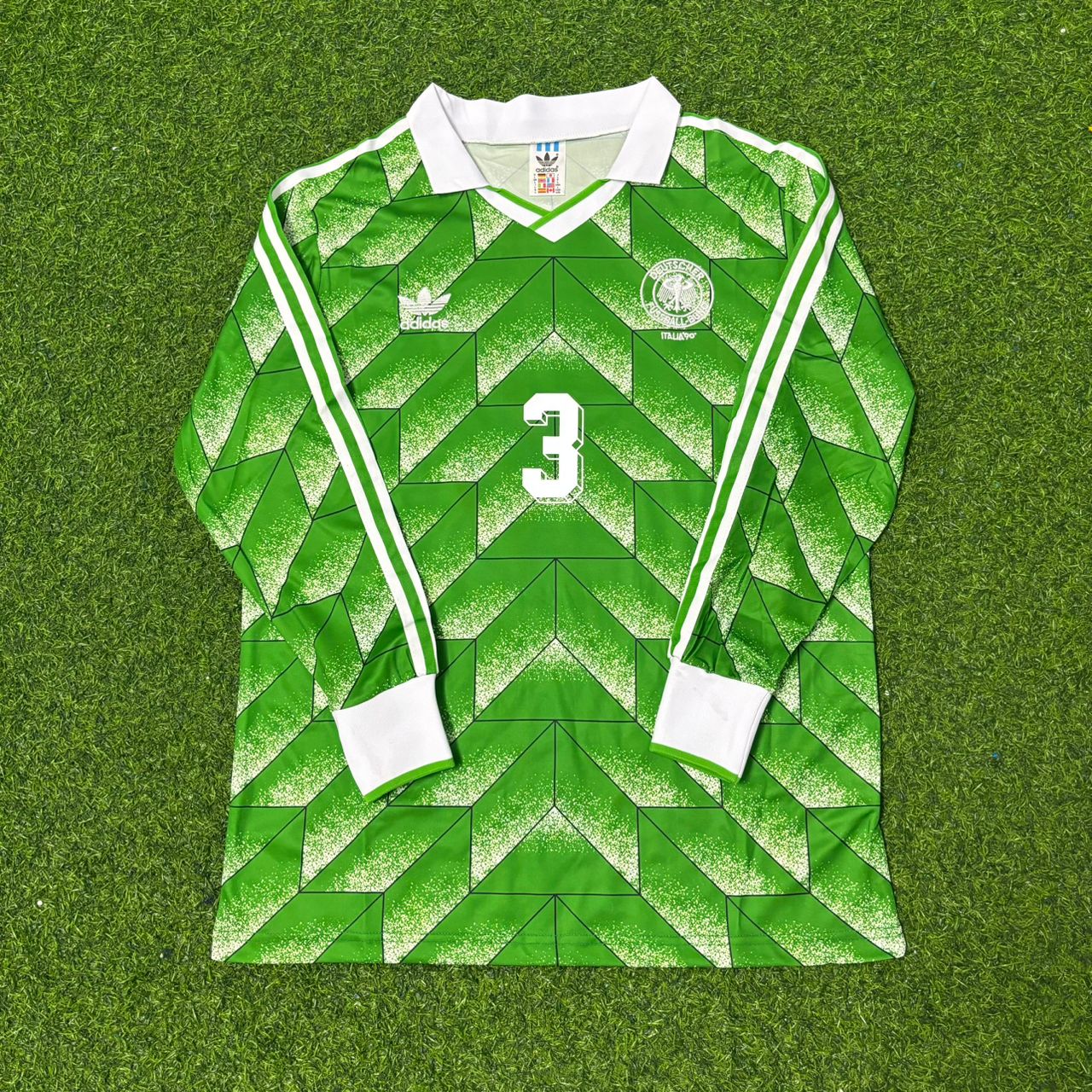 Andreas Brehme Deutschland 1990 World Cup Grünes Langarm Retro Fußballtrikot