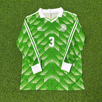 Andreas Brehme Deutschland 1990 World Cup Grünes Langarm Retro Fußballtrikot