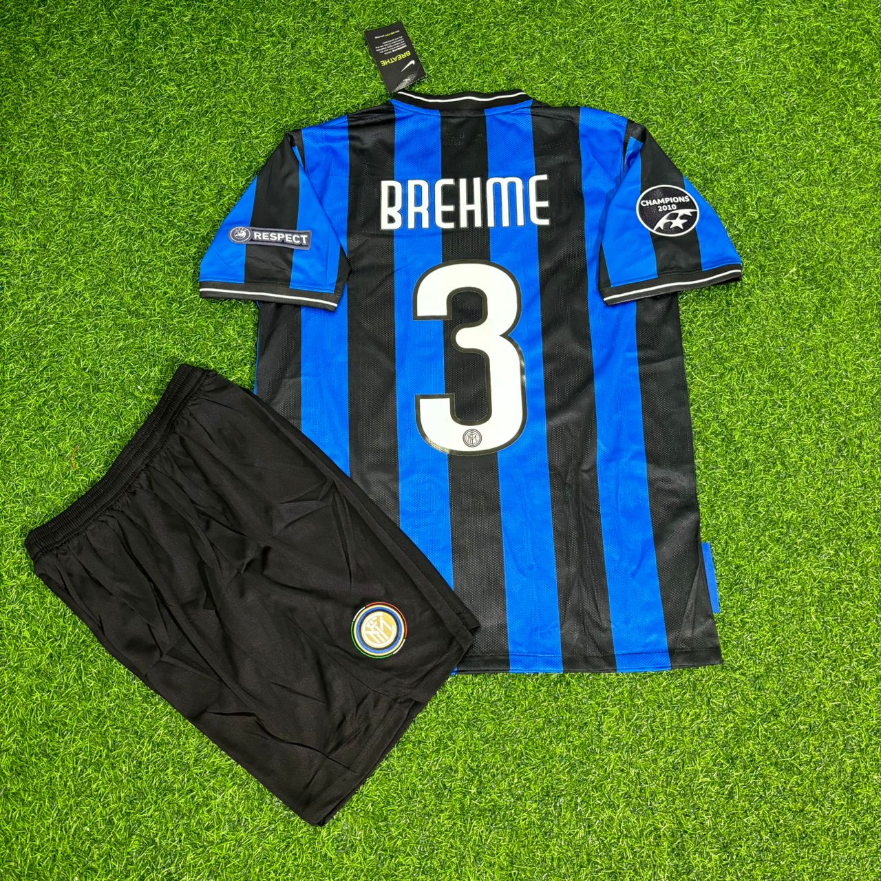 Andreas Brehme Inter Retro Kids Football Jersey Kit