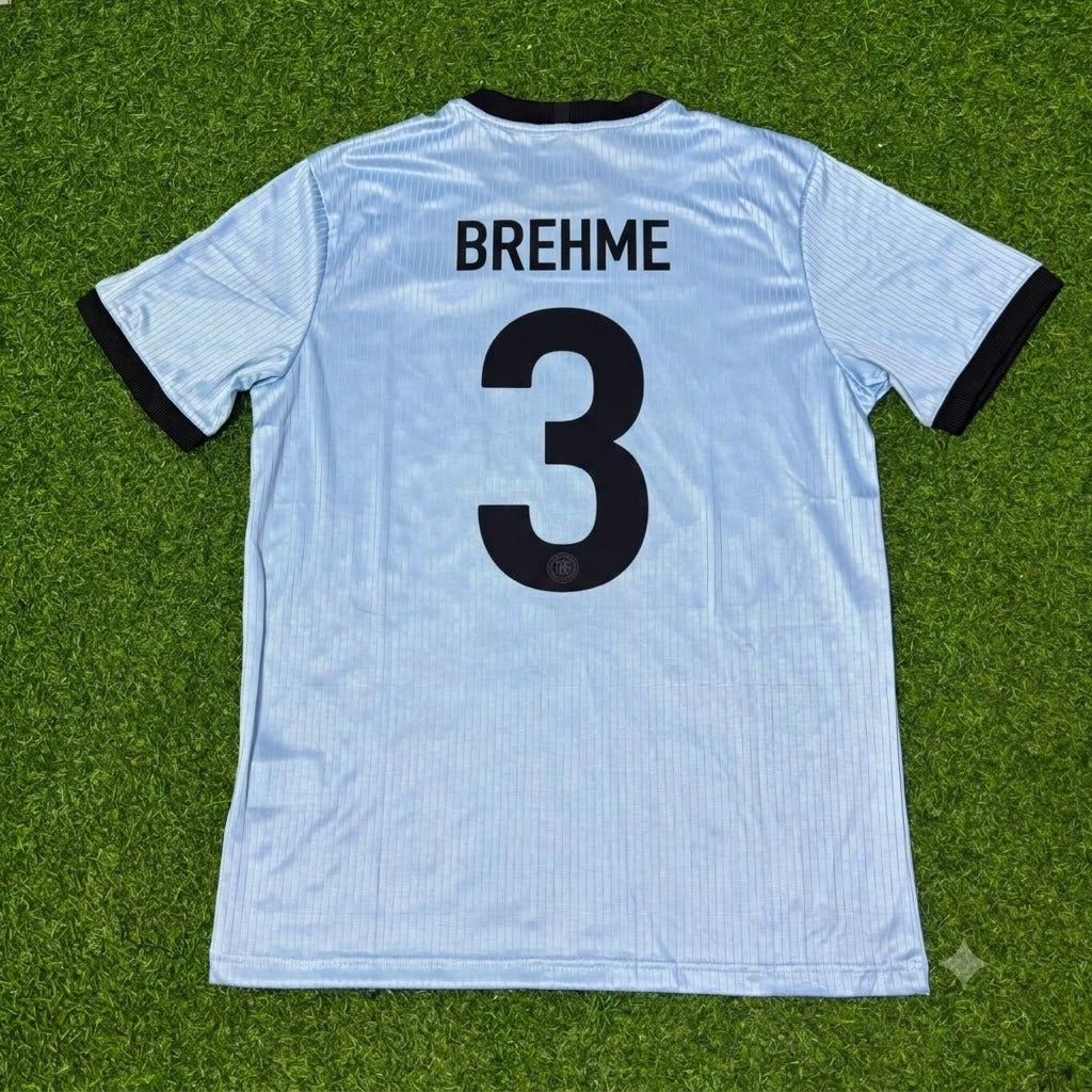 Andreas Brehme Germany 125th Year Special Clear Blue Retro Football Jersey Kit