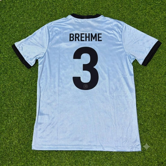 Andreas Brehme Germany 125th Year Special Clear Blue Retro Football Jersey Kit
