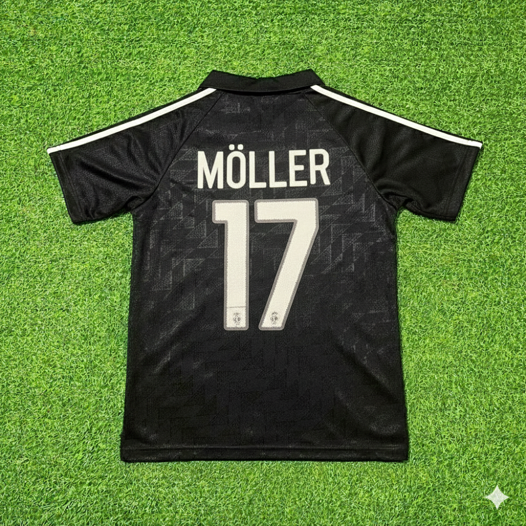 Andreas Möller Deutschland 1990 WM Schwarzes Retro Fußballtrikot Jersey