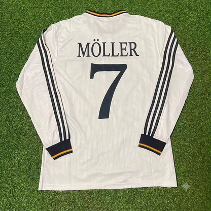 Germany EURO 1996 Andreas Möller #7 Final Home Long Sleeve Retro Football Jersey Kit