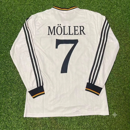 Germany EURO 1996 Andreas Möller #7 Final Home Long Sleeve Retro Football Jersey Kit