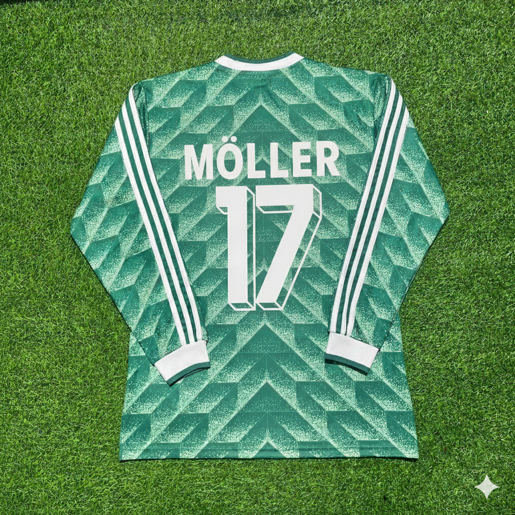 Germany World Cup 1990 Andreas Möller Green Long Sleeve Football Jersey