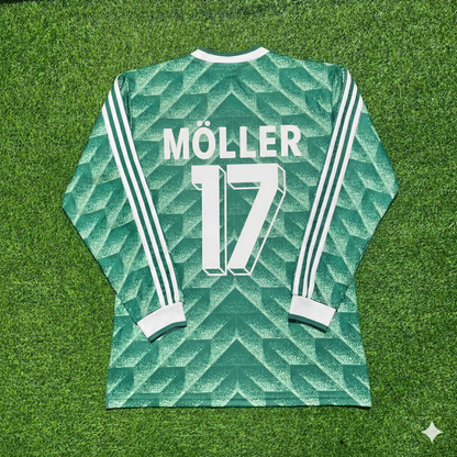 Germany World Cup 1990 Andreas Möller Green Long Sleeve Football Jersey