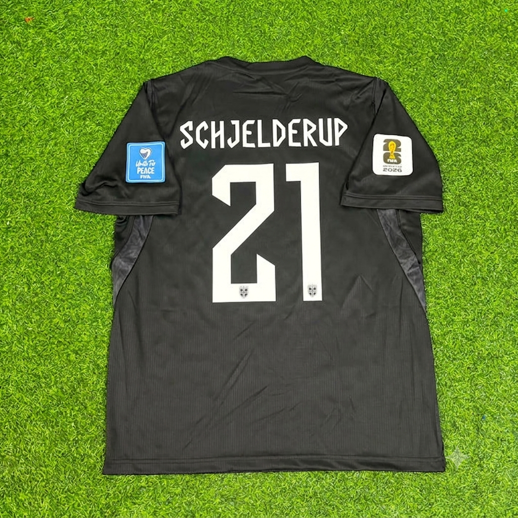 Norway World Cup 2026 Andreas Schjelderup #21 Away Black Football Jersey