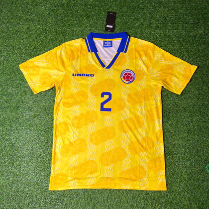 Colombia World Cup 1994 Andrés Escobar Retro Football Jersey Kit