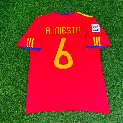 Spain World Cup 2010 Andrés Iniesta #6 Retro Football Jersey Kit
