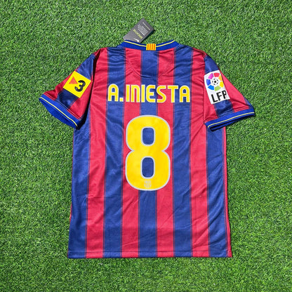 Andres Iniesta 8 - Barcelona Home 2009/2010 Retro Football Jersey Kit