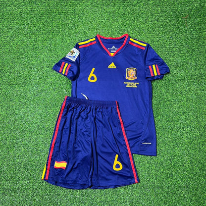 Spain World Cup 2010 Andrés Iniesta 6 Final Retro Kids Football Jersey