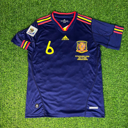 Andrés Iniesta 8 - Spain 2010 World Cup Final Retro Football Jersey Kit