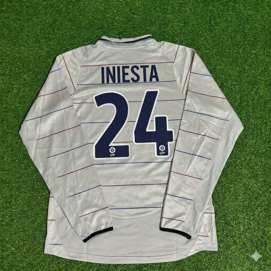 Andrés Iniesta #24 Barcelona 2003 2004 Away Long Sleeve Retro Football Jersey Collection