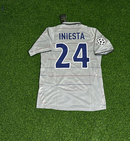 Andres Iniesta 24 - Barcelona 2004/2005 Blue Garnet Retro Football Jersey