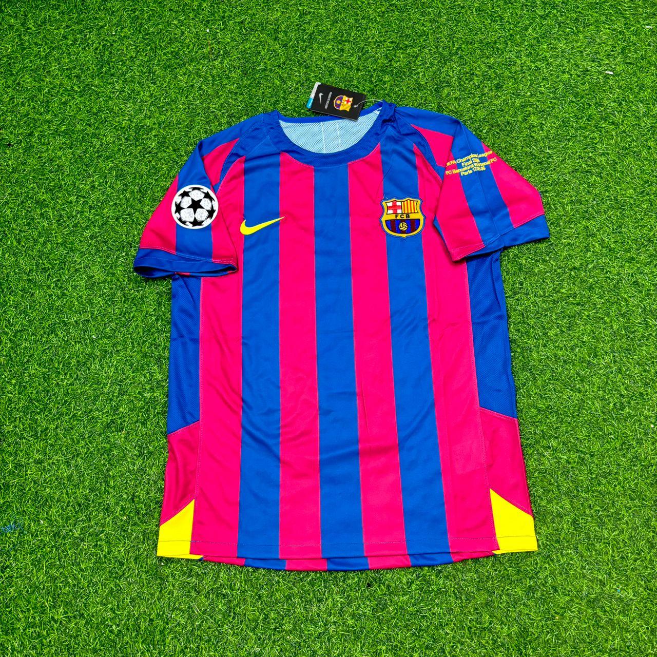 Andres Iniesta Barcelona 2006 Final Retro Short Sleeve Football Jersey Kit