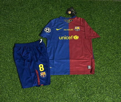 Andrés Iniesta Barcelona 2009 Champions League Final Kids Retro Football Jersey Collection