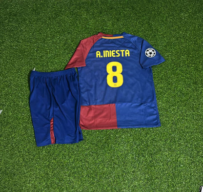 Andrés Iniesta Barcelona 2009 Champions League Final Kids Retro Football Jersey Collection