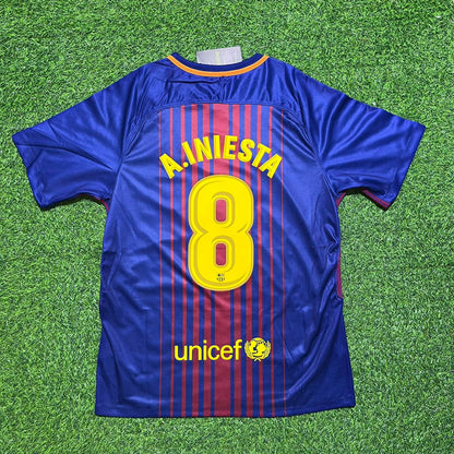 Andres Iniesta Barcelona 2017-2018 Football Jersey Kit
