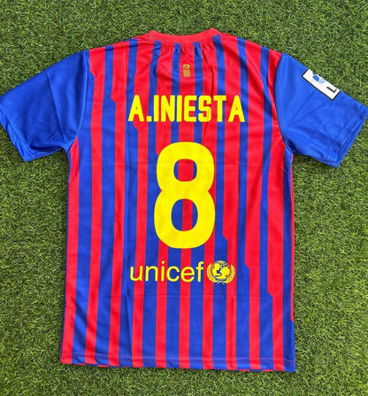Andres Iniesta Barcelona Retro Football Jersey Kit