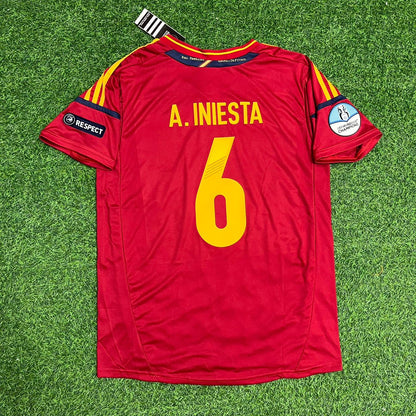 Spain EURO 2012 Andrés Iniesta Final Retro Football Jersey Kit