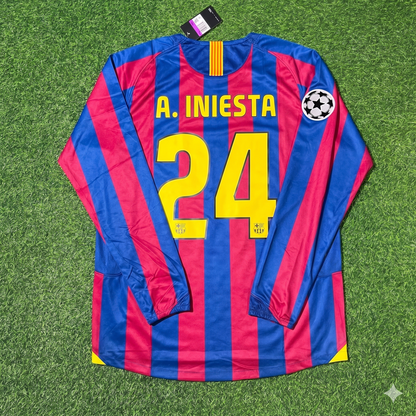 Andres Iniesta Barcelona 2006 Final Retro Football Jersey Kit