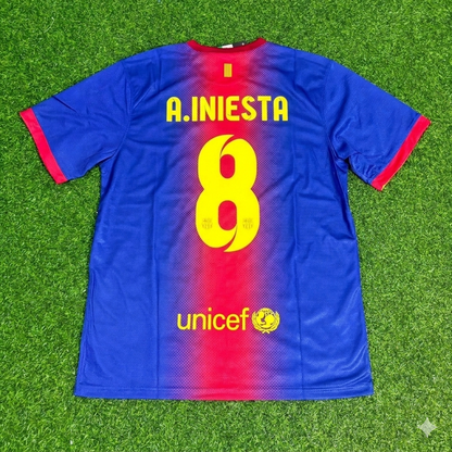 Andres Iniesta Barcelona 2012/2013 Retro Home Football Jersey Kit