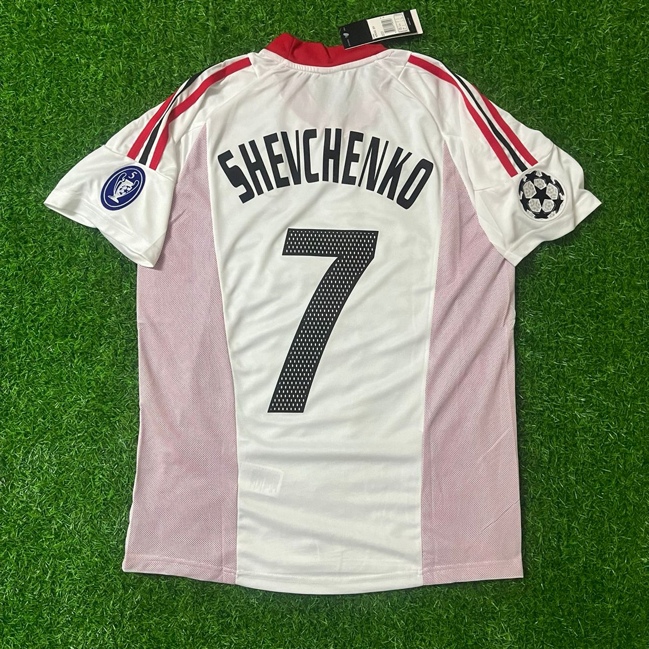 Andriy Shevchenko AC Milan 2003 Champions League Final Old Trafford White Retro Jersey Maglia Maillot