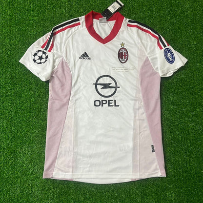 Rivaldo AC Milan 2003 Champions League Final Old Trafford White Retro Football Jersey