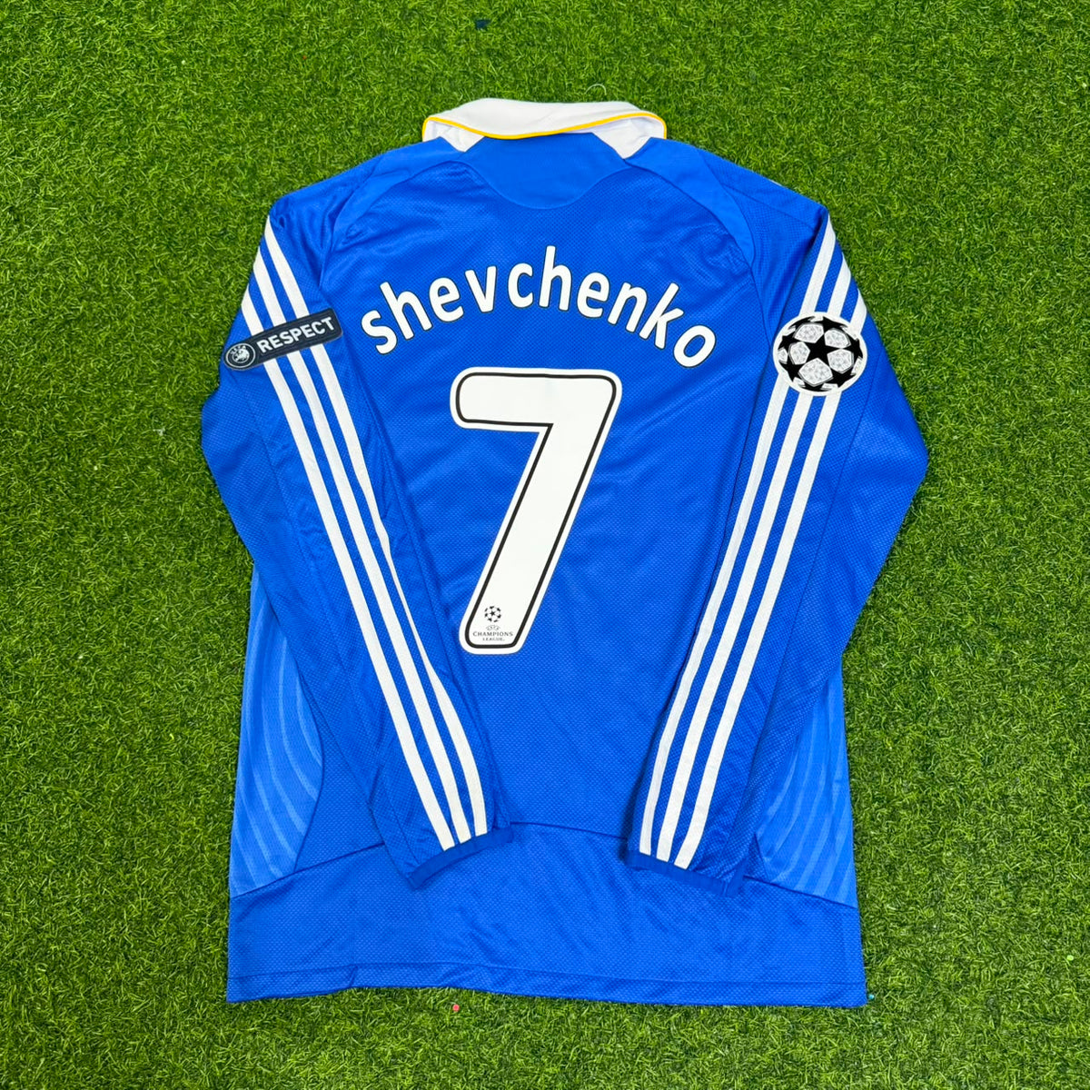 Andriy Shevchenko Chelsea 2008 Champions League Final Long Sleeve Football Jersey Kit