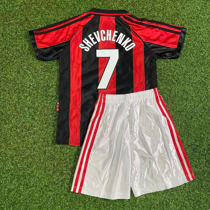 Andriy Shevchenko AC Milan 1998-1999 Kids Retro Football Jersey Kit