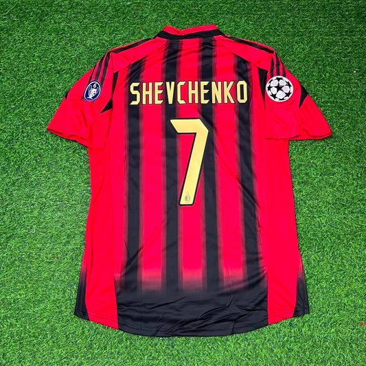 Andriy Shevchenko #7 AC Milan 2004 2005 Home Retro Football Jersey Kit