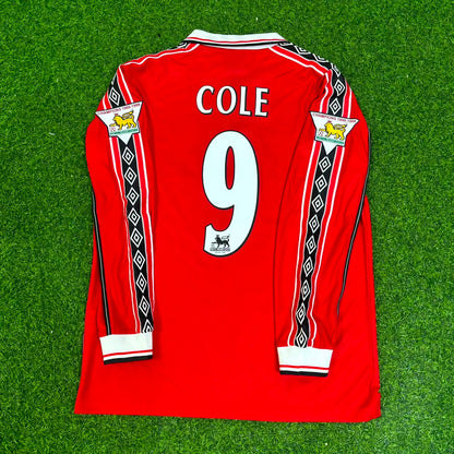 Andy Cole 9 - Manchester United 1999 Red Long Sleeve Football Jersey Kit
