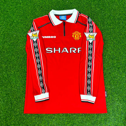 Andy Cole 9 - Manchester United 1999 Red Long Sleeve Football Jersey Kit