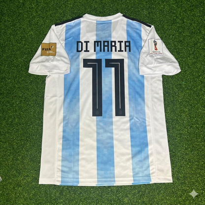 Argentina World Cup 2018 Ángel Di María #11 Home Retro Football Jersey