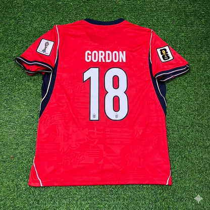 Anthony Gordon #18 England 2026 World Cup Away Red Football Jersey
