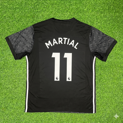 Anthony Martial Manchester United 2017-2018 Black Retro Football Jersey Kit