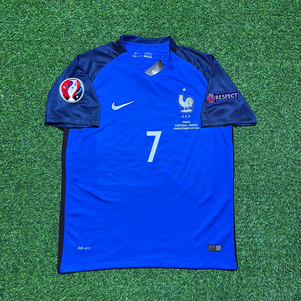 France EURO 2016 Antoine Griezmann #7 Home Retro Football Jersey