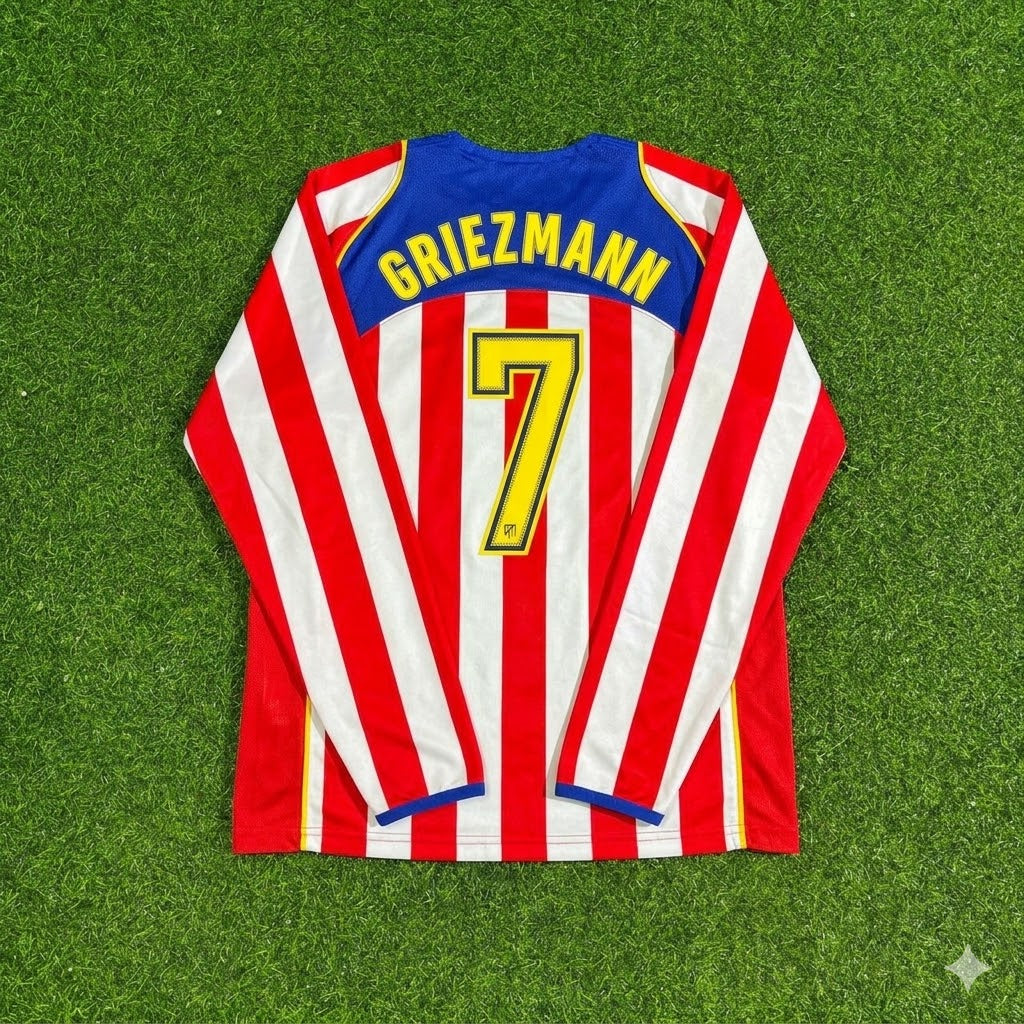 Antoine Griezmann #7 Atlético Madrid Spider-Man Long Sleeve Retro Football Jersey Kit