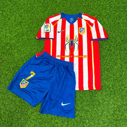 Antoine Griezmann #7 Atlético Madrid Spider Man Retro Kids Football Jersey