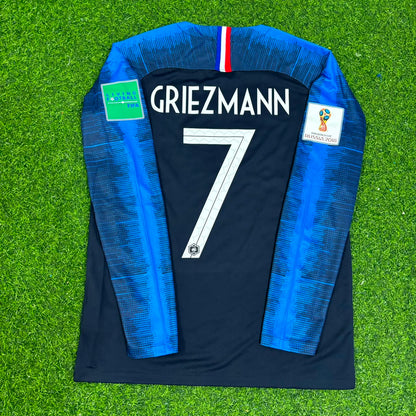 France World Cup 2018 Antoine Griezmann Final Long Sleeve Retro Football Jersey Kit