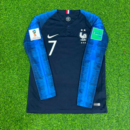 France World Cup 2018 Antoine Griezmann Final Long Sleeve Retro Football Jersey Kit