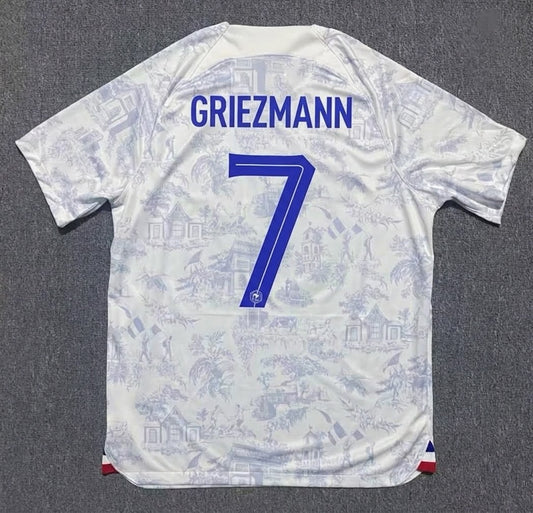 France World Cup 2022 Antoine Griezmann #7 Away Retro Football Jersey