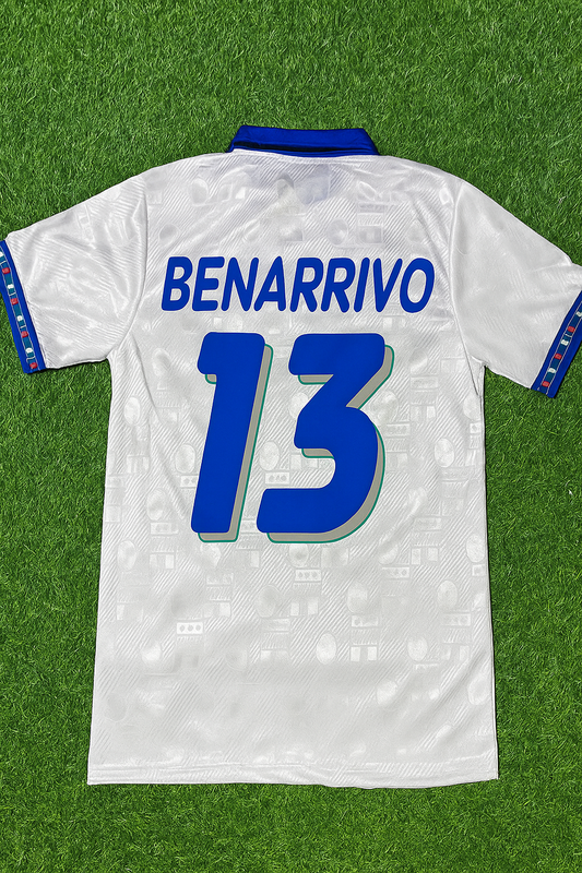 Italy World Cup 1994 Antonio Benarrivo White Retro Football Jersey Kit