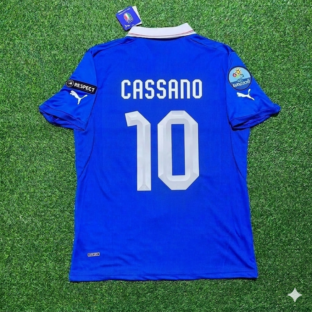 Italy EURO 2012 Antonio Cassano 10- Retro Home Football Jersey