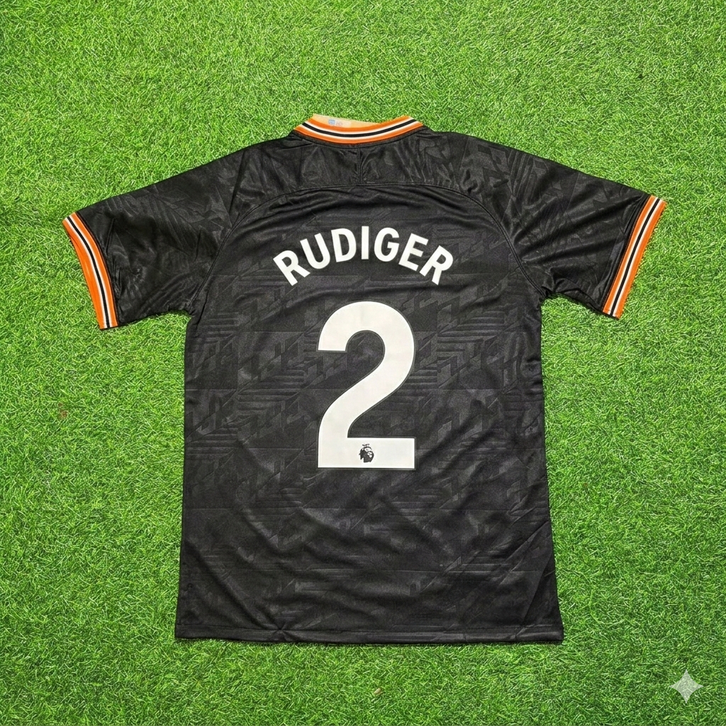 Antonio Rüdiger 2- Chelsea 2019/2020 Away Black Retro Football Jersey Collection