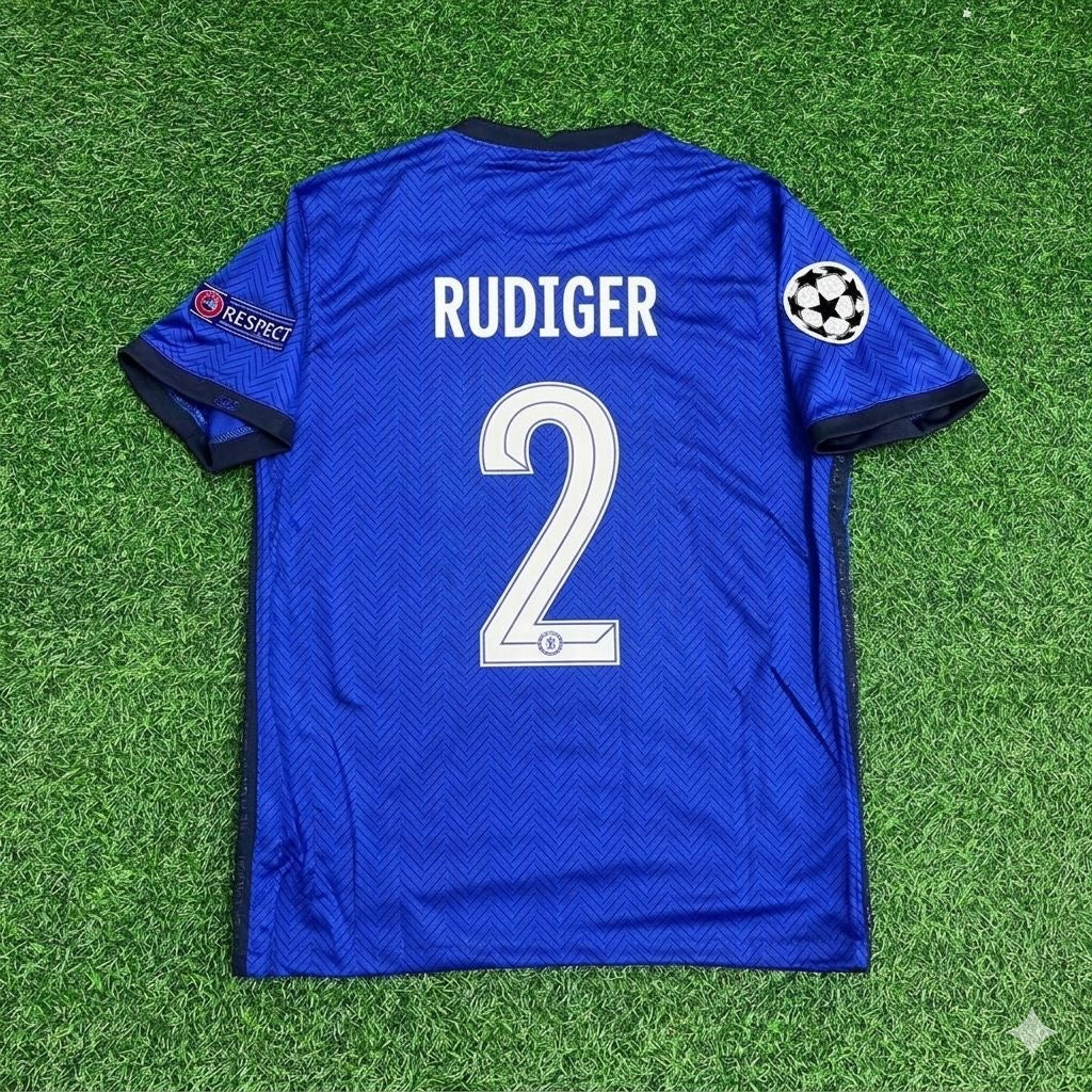 Antonio Rudiger 2- Chelsea 2021 Champions League Final Blue Retro Football Jersey Collection