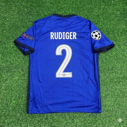 Antonio Rudiger 2- Chelsea 2021 Champions League Final Blue Retro Football Jersey Collection