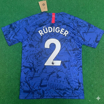 Antonio Rüdiger #2 Chelsea 2019 2020 Blue Retro Football Jersey Kit