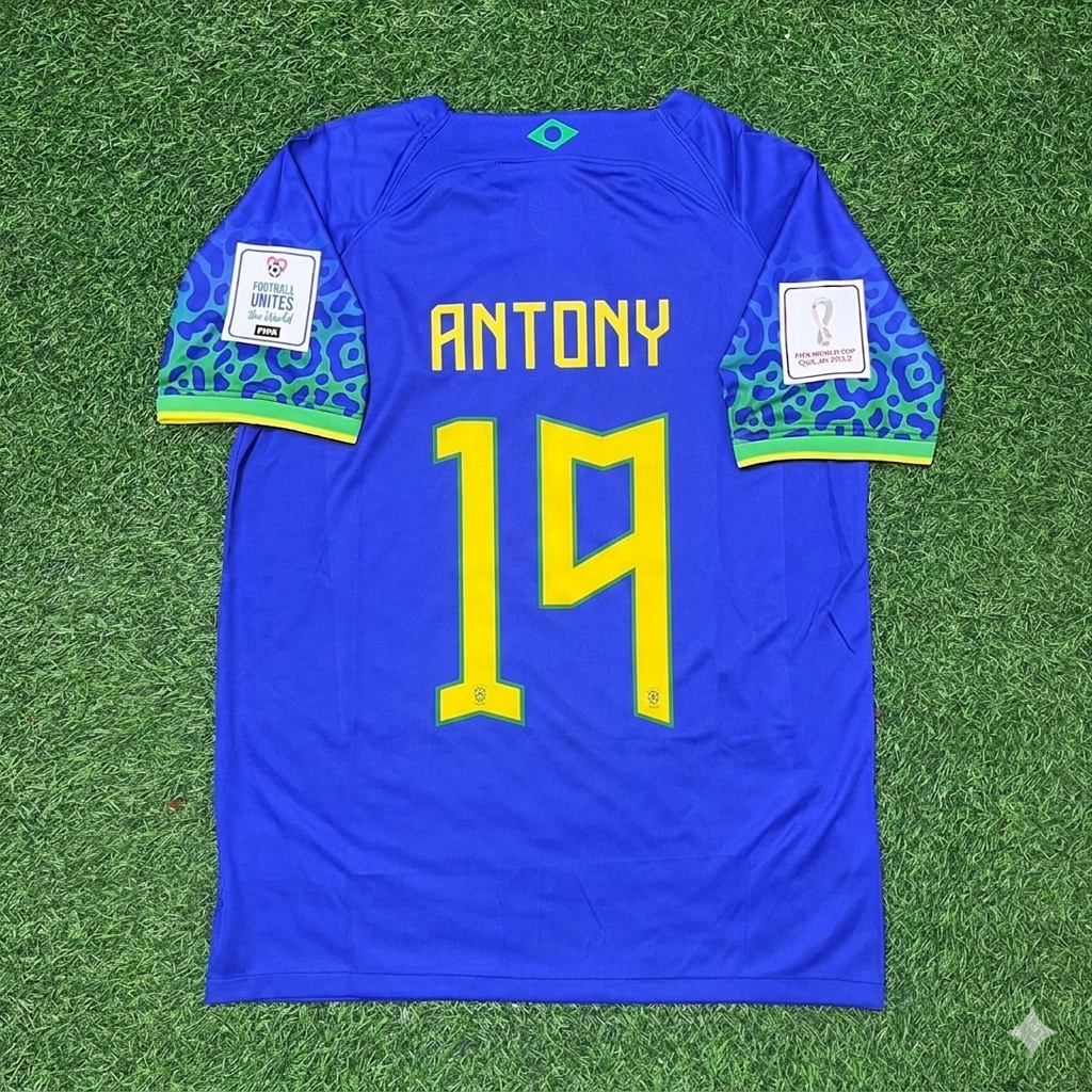 Brazil World Cup 2022 Antony 19 Football Jersey